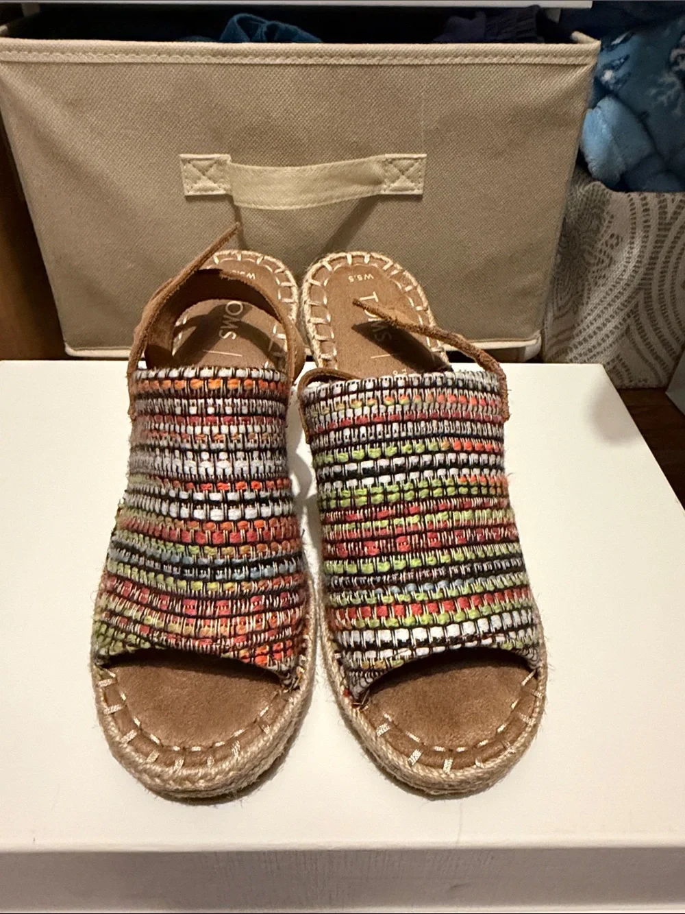 Toms Multicolor Woven Espadrille Slide Sandals